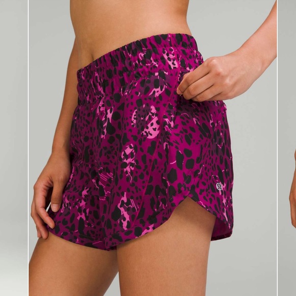 NWT Lululemon 🍋 Track That Mid-Rise Lined Short 5" inseam Cheetah Camo Size 4 - Picture 2 of 13